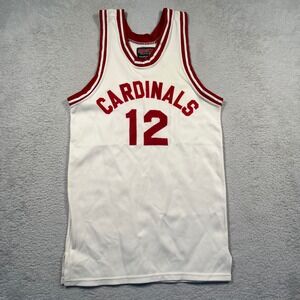 Vintage Red Fox‎ Cardinals Basketball Jersey Number 12 White Red S Made in USA